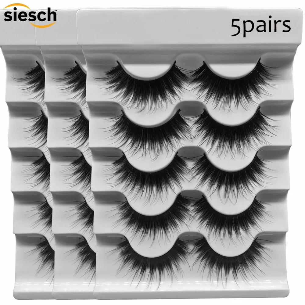5 пар натуральные 3D Искусственные норковые ресницы длинные мягкие ручная работа