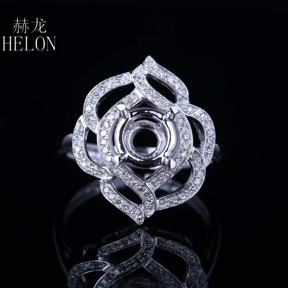 

Женское кольцо с круглыми кристаллами HELON, серое кольцо из стерлингового серебра 925 пробы с полукреплением, 7,75-8,75 мм