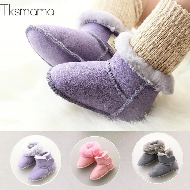 Модная дизайнерская Детская меховая шерстяная обувь Зимняя Толстая для