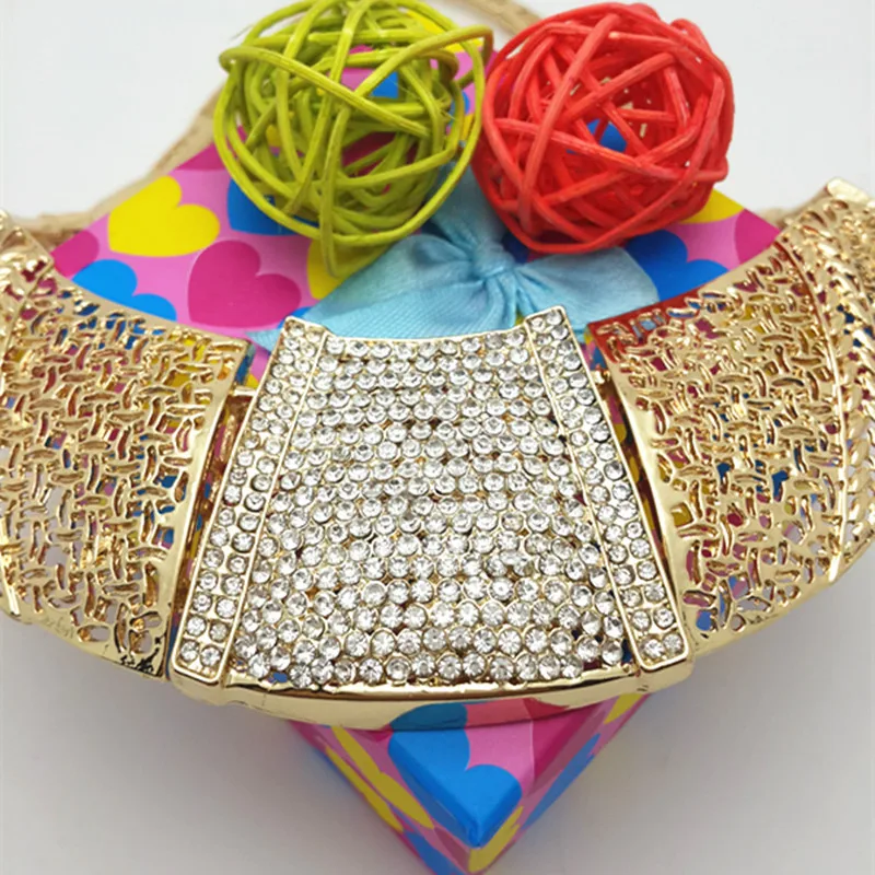 2016 модные свадебные ювелирные наборы из африканских бусин Дубайский Золотой