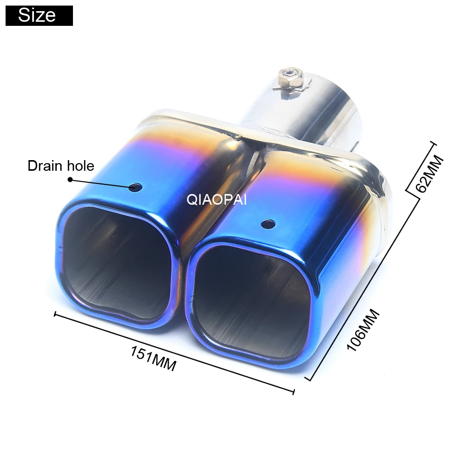 Модифицированный автомобильный выхлопной глушитель хромированная отделка