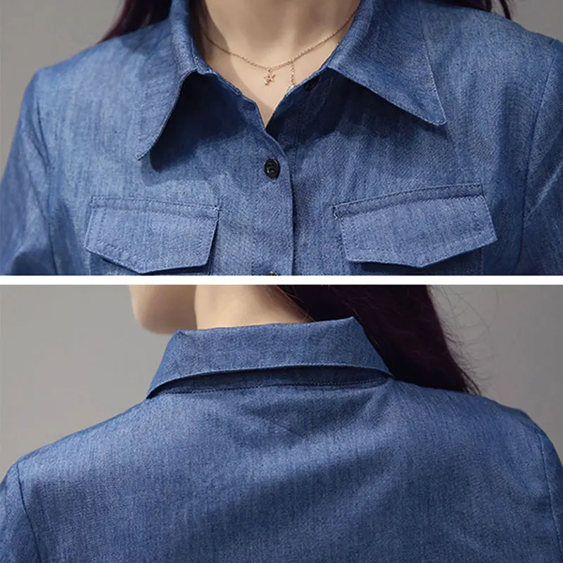 Весенне осеннее женское тонкое джинсовое платье с длинным рукавом Новинка 2017