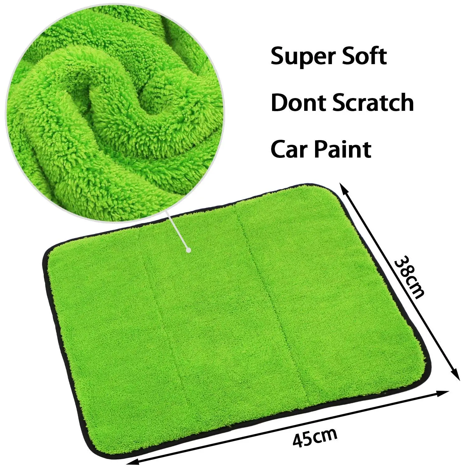 Car Drying Towel Dual Layer Ultra-Thick Microfiber Polishing Waxing Cleaning Cloth and | Автомобили и мотоциклы