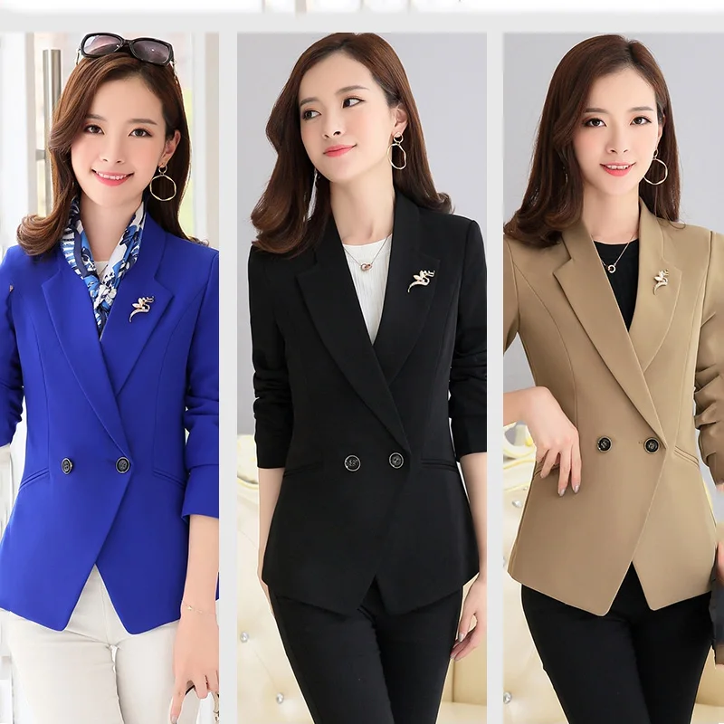 

2018 Autumn New Korean Version Women's Slim Suit Blazer Long Sleeve Short Style Ladies Blazer Fashion Jackets OL 853#