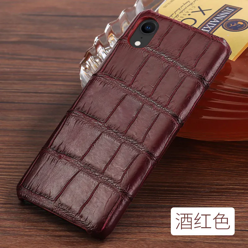 brown Для iphone 11 11 pro X XSmac XS XR натуральная кожа крокодиловая кожа чехол для телефона анти-осень высокого класса для iphone 8 защитный чехол - Цвет: brown