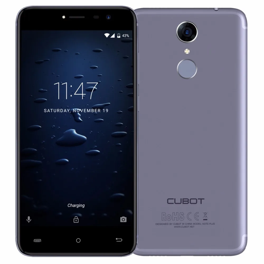 CUBOT Note Plus 3 ГБ + 32 Идентификация отпечатков пальцев 5 2 дюймов Android 7 0 MTK6737T