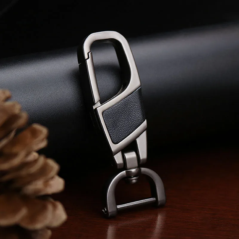 Классический кожаный металлический автомобильный брелок для ключей с логотипом - Фото №1