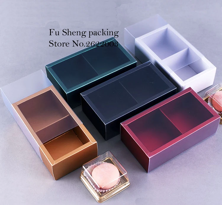 wholesale Black colour Candy Moon Cake Box Gift Bag, biscuit Macaroon Box Chocolate Boxes Cookies Bag200pcs/lot