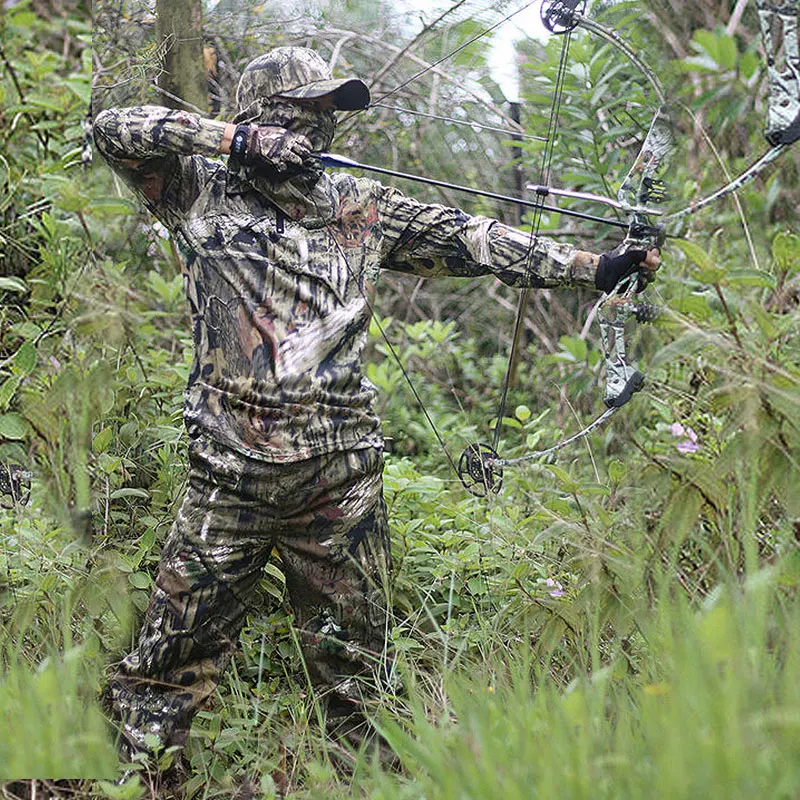 Bionic Ghillie Suits Jungle Camouflage Clothing Tactical Sniper Unisex Elastic Breathable Hunting Clothes Summer Fishing