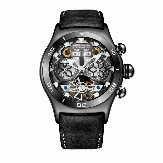Reef Tiger Aurora Serier RGA703 мужские модные многофункциональные часы с циферблатом автоматические механические наручные часы с календарем на месяц год - Цвет: p1