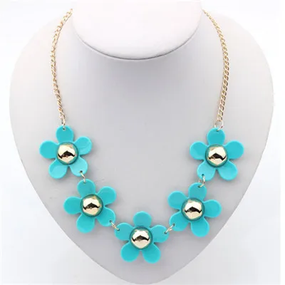 Новое поступление элегантный сладкий пять лепестков цветов колье ожерелье