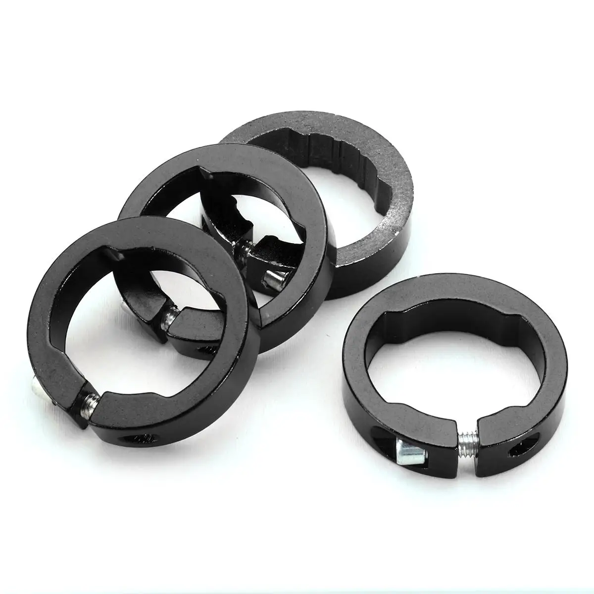 Black 8mm 4 шт. Велосипедное кольцо для захвата сплав замена замка на стопорных колец 8/12 мм для рукоятка ручки MTB руль для велосипеда, Запчасти - Цвет: Black 8mm