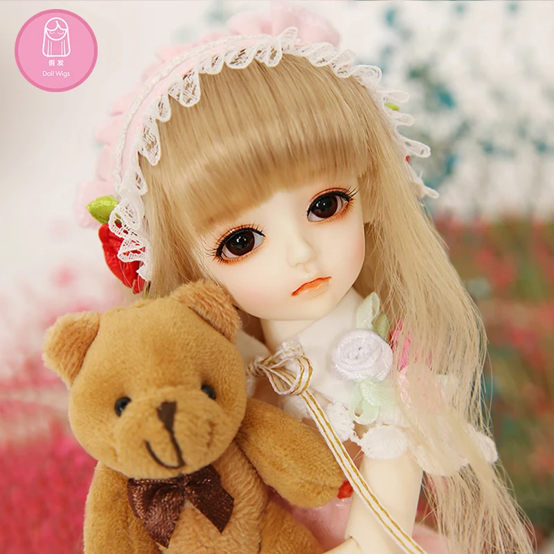 Парик для куклы bjd Size6-7 дюймов высокотемпературный парик фид bjd кукла кудрявые волосы Shinee AI L22# Два цвета на выбор