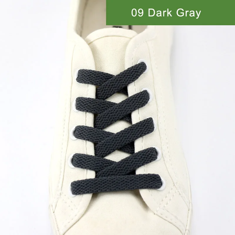 09 Dark Gray Новинка, 1 пара шнурков, плоские цветные светодиодные шнурки для обуви, модная парусиновая обувь, цветные шнурки для мальчиков и девочек, длина шнурка: 60-200 см - Цвет: 09 Dark Gray
