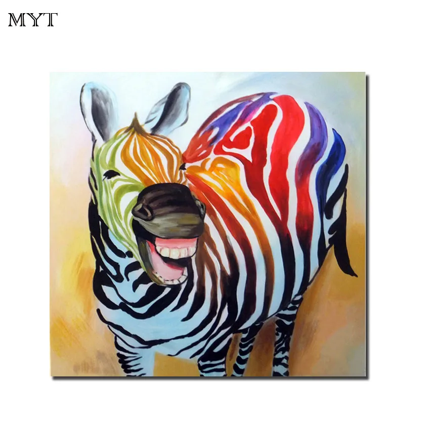 

Hot sell Frameless handmade Oil Painting On Canvas animal zebra Cheap Large Modern On The Wall Art Picture For Home Decoration