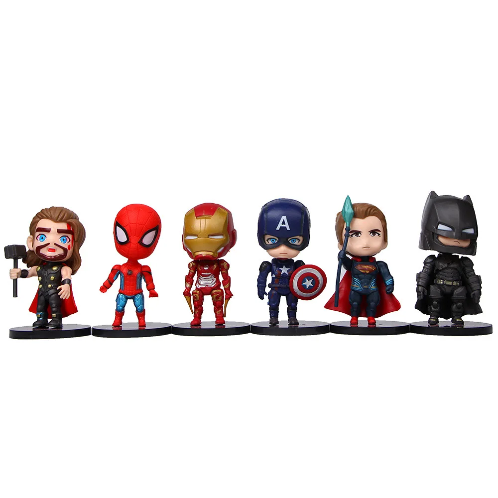 6 супер героев DC Marvel Мстители Endgame Капитан Америка Железный человек украшения для бонсай фигурки миниатюрные садовые Dec ремесла