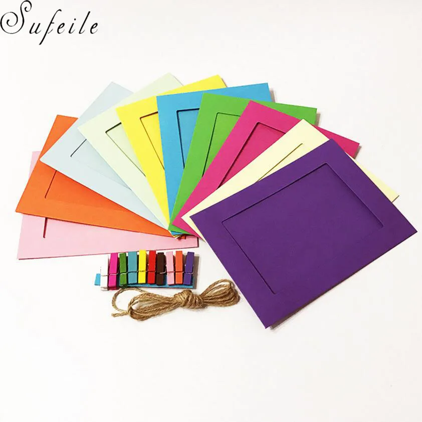 Картонная фоторамка цветная 3 5 6 7 дюймов десять цветов картонная рамка бумажная