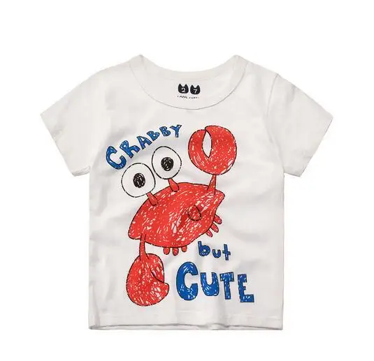 Летние Обувь для мальчиков GirlsT рубашка дети мультфильм животных льва слона