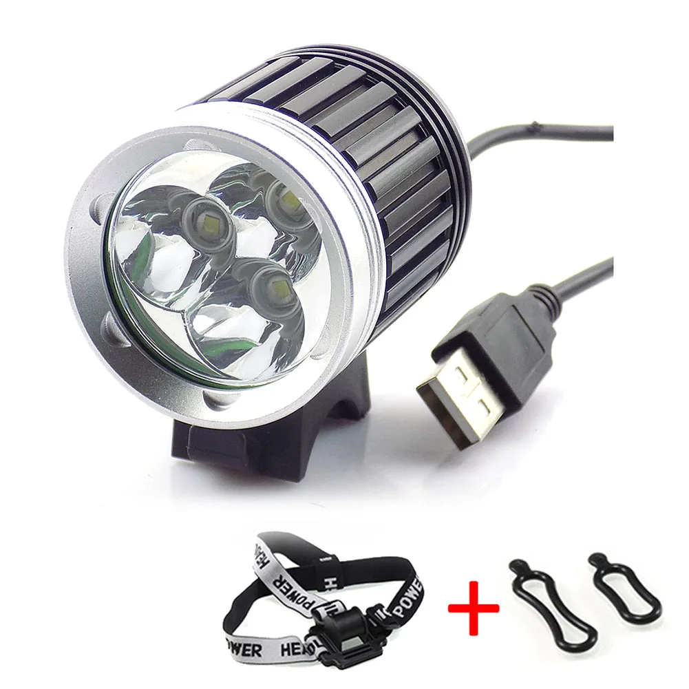 Новый 3 режима Водонепроницаемый XML T6 x LED USB порт для езды на велосипеде и