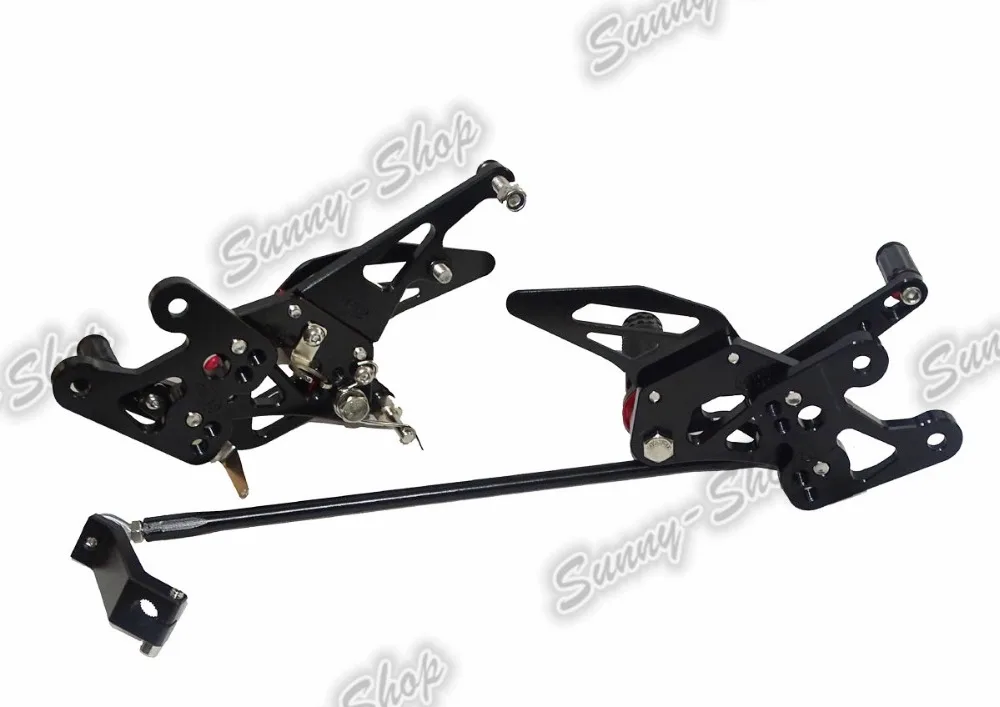 Регулируемый задний райдер Rearset отдых Peg педаль черный для 2006 2015 2014 2013 2012 2011 2010 2008