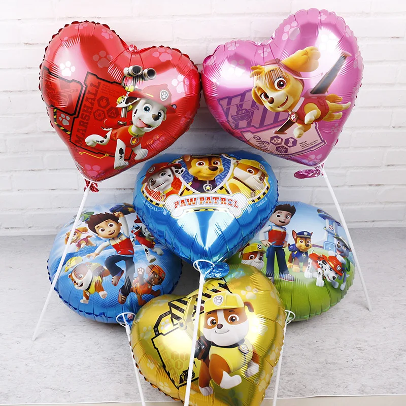 Paw Patrol одноразовые пластинки 18 дюймовые баллоны из алюминиевой фольги в форме сердца