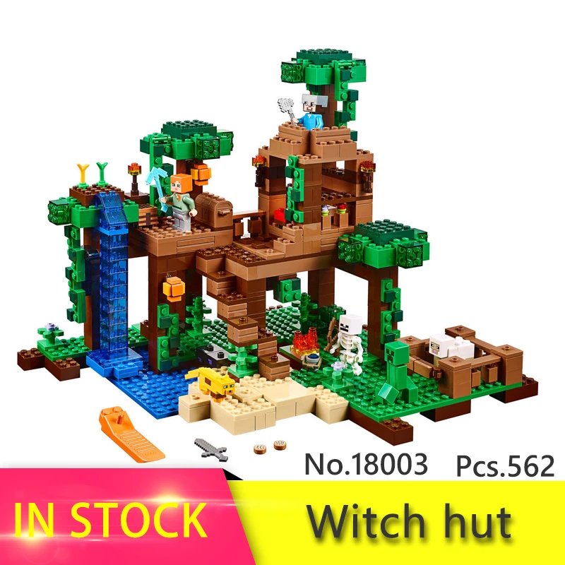 18003 562 шт. Minecrafted мой мир джунглей Tree House Cube овец Модели Строительные блоки