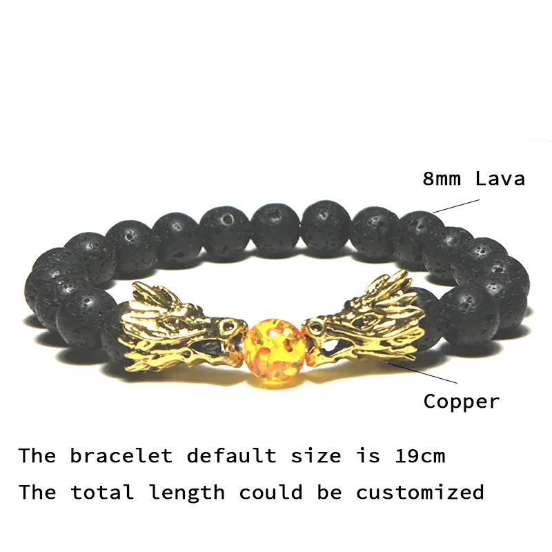 Punk Vintage Dragon Male Bracelets Natural Lava/Turquoises/Tiger eye Braslet For Men Accessories Camping Jewelry Erkek Bileklik | Украшения