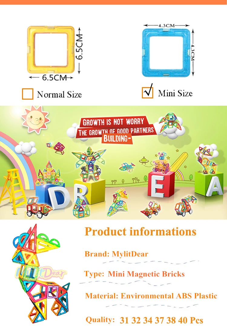 Mylitdear 40 шт. мини Магнитная конструкция модели Building Конструкторы игрушка 3D Магнитный конструктор обучения образовательные КИРПИЧ детей Игрушечные лошадки