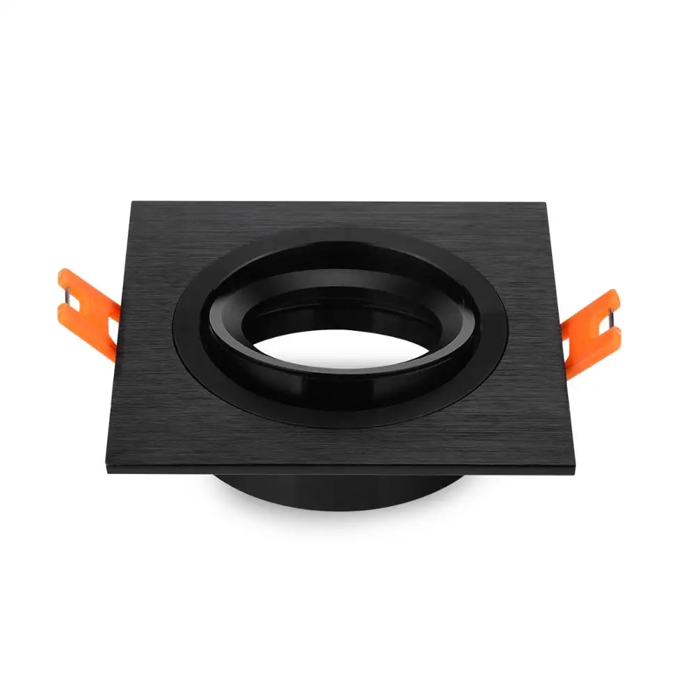 

Держатель лампы Black Встроенный квадратный светильник GU10 MR16 с регулируемой рамкой 9x9 см