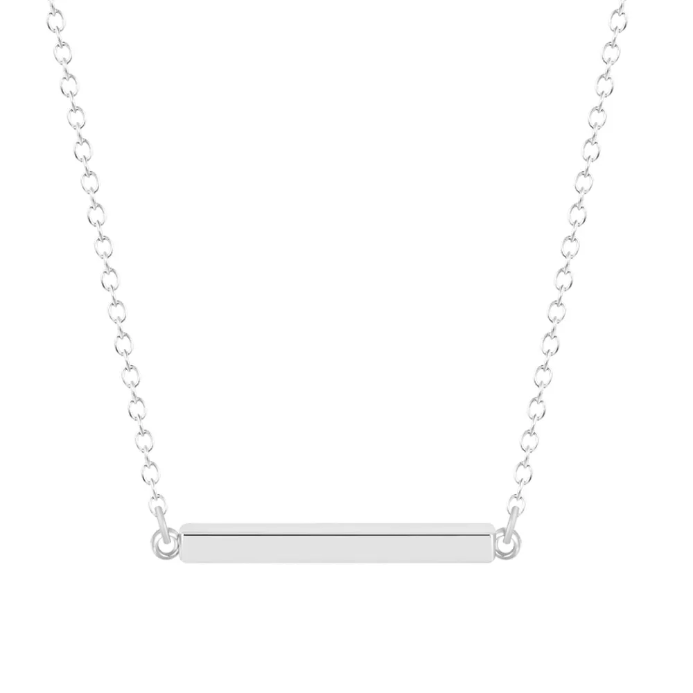 Геометрическое квадратное современное ожерелье Kinitial с кулоном-балочкой для