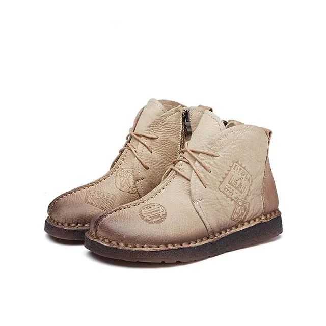 autumn boots 3 Cuculus осень-зима Женская обувь в стиле ретро; ботильоны ручной работы сапоги на плоской подошве; обувь из натуральной кожи размера плюс 42 1965 - Цвет: autumn boots 3