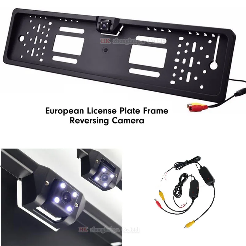 Беспроводной 2,4G передатчик приемник широкий угол водонепроницаемый Европейский/Russis автомобильный номерной знак обратная резервная камера ночного видения