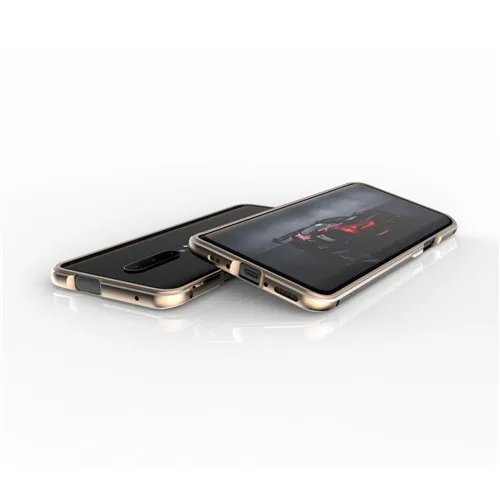 Роскошный металлический бампер чехол для телефона для Oneplus 7 Pro Чехол Алюминиевая Рамка Жесткий 3D защитный чехол для Oneplus 7 Pro чехол противоударный - Цвет: Золотой