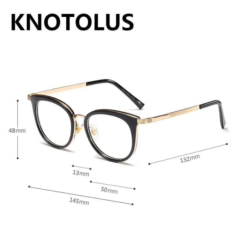 Knotolus дамы CatEye оправ для Для женщин металлические ножки UV400 дизайнер оптические