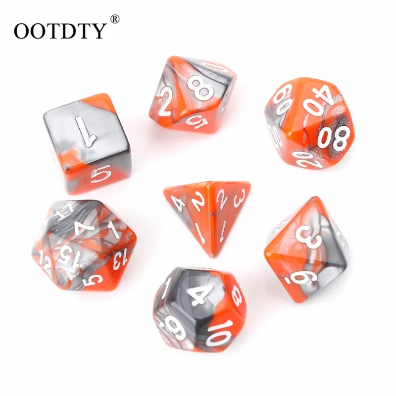 Новое поступление 7 шт./компл. акриловые полигедральные игры TRPG для драконов