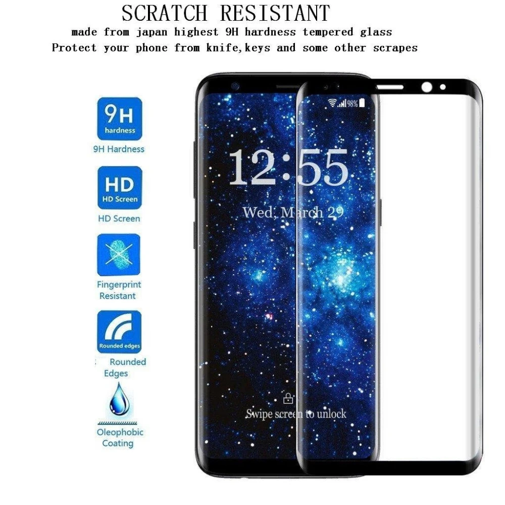 Plusme для Samsung S6 S7Edge Note8 3D полное покрытие Galaxy S8 S9 Plus Закаленное стекло пленка