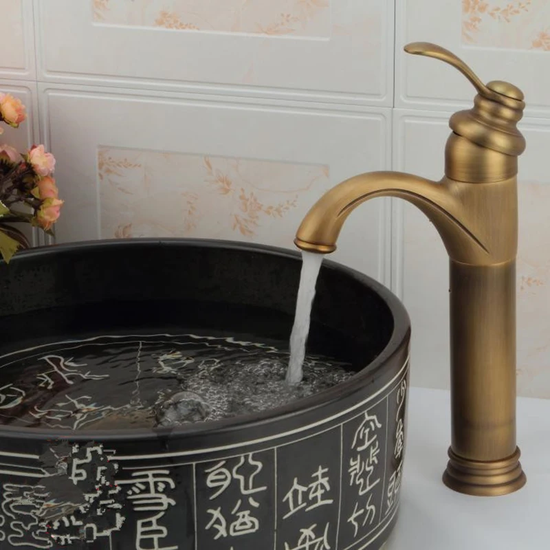 MTTUZK Bathroom Faucet Golden Polished /Black Brass Basin Sink Single Handle Hot and Cold Mixer Water Taps | Обустройство дома