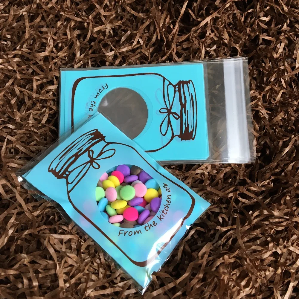 100 шт./лот синие пакеты для конфет Свадебная вечеринка любимый сладкий желе выбор