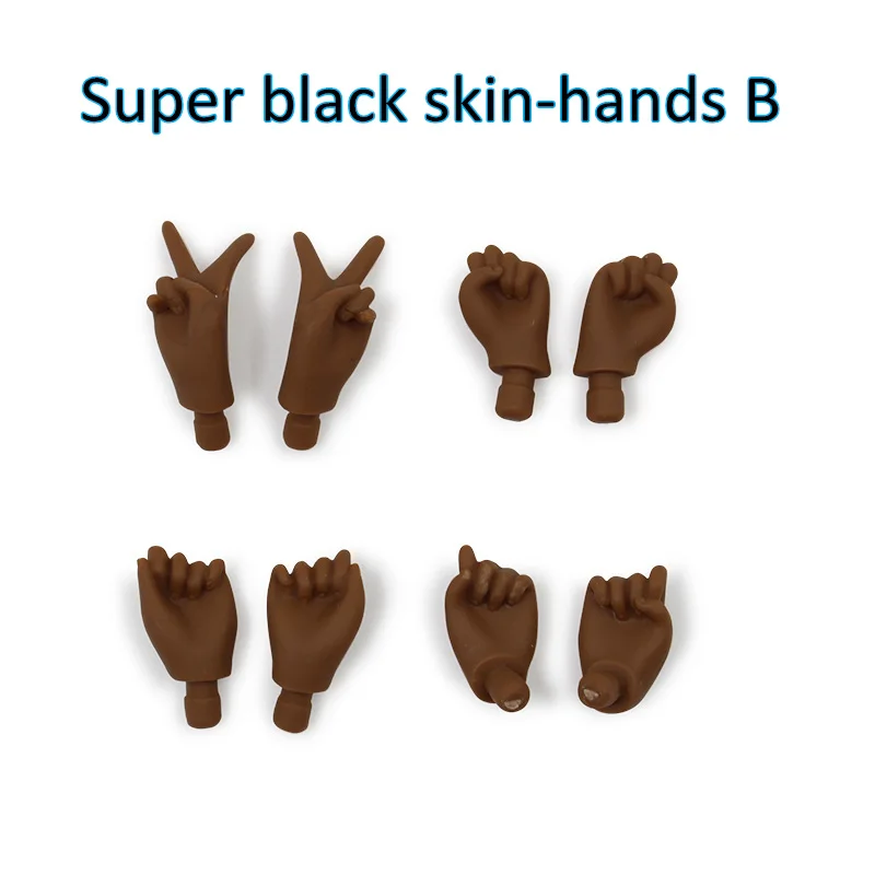 Super black skin(B) Соединение тела азон тело мужские руки тела трубка A B белый натуральный загар Темный супер черная кожа для blyth куклы - Цвет: Super black skin(B)