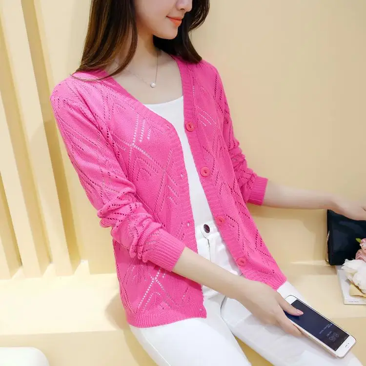 Летний вязаный свитер кардиган верхняя одежда для весны и осени солнцезащитный