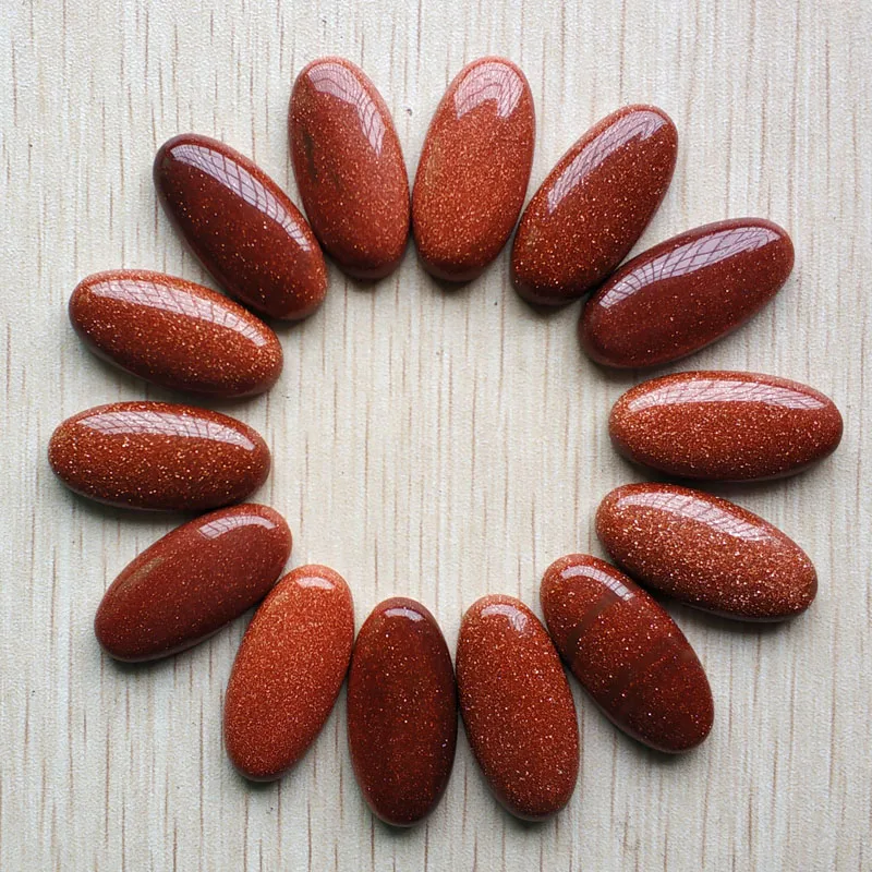 Оптовая продажа 20 шт./лот Модный золотой песок камень овальной формы кабошоны