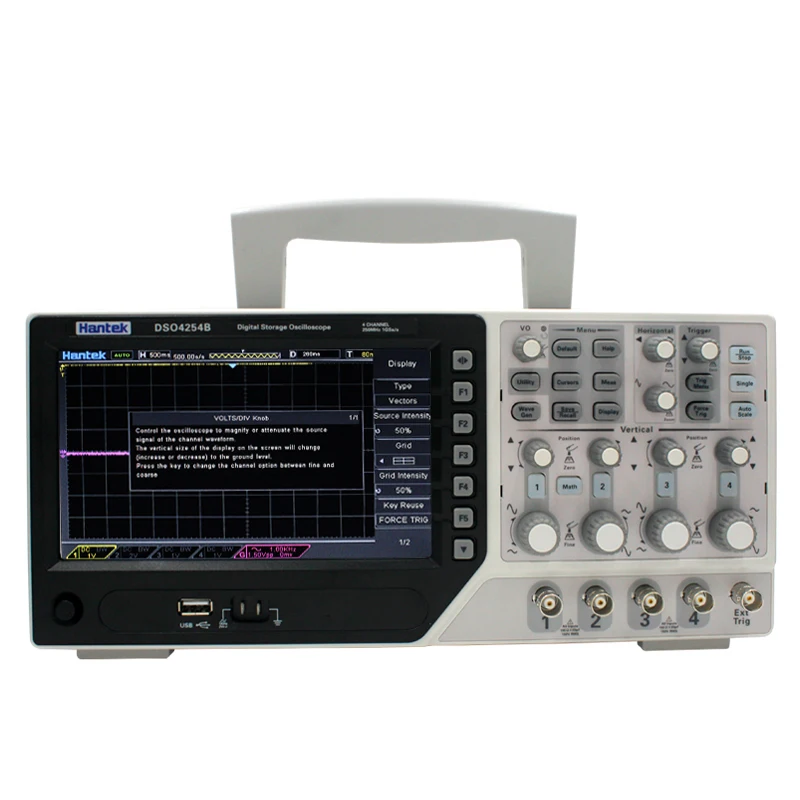Hantek DSO4254B осциллограф Цифровой Портативный 250 МГц 4 канала ЖК-дисплей USB осциллографы 7 дюймов портретный Osciloscopio