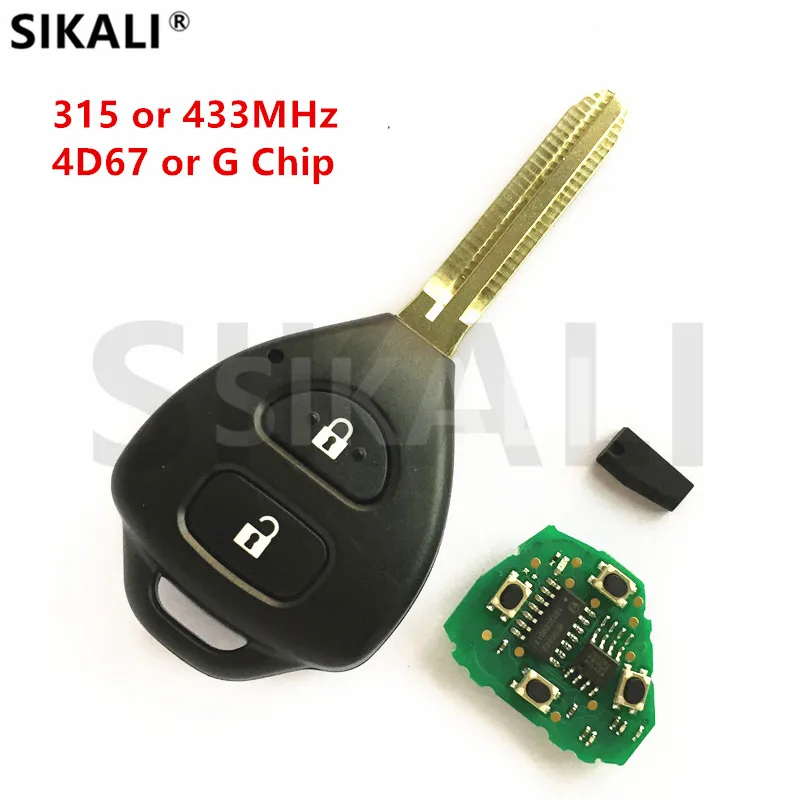 SIKALI дистанционный ключ без ключа для Toyota Camry Corolla Prado RAV4 Vios Hilux, Yaris Car 315 MHz/433 MHz G/4D67 чип
