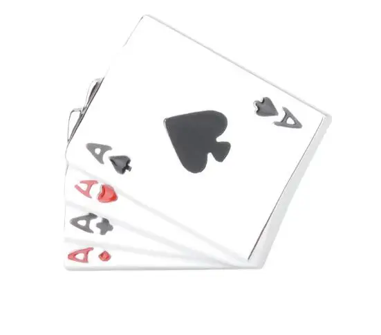 Покер 4 Ace брошь значок серебряного цвета значки рубашки мужской костюм платье