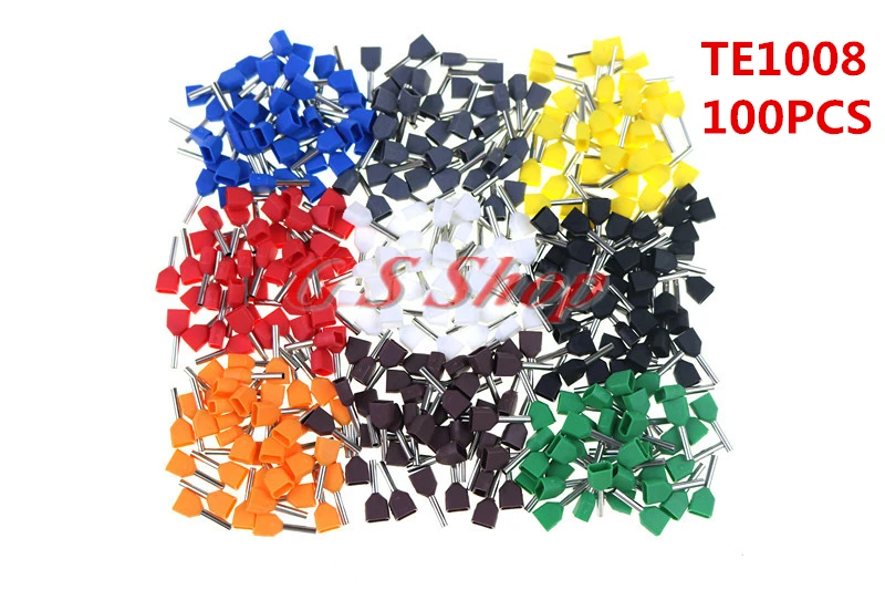 Предварительно Изолированная клемма TE1008 с двойной трубкой холоднопрессованная