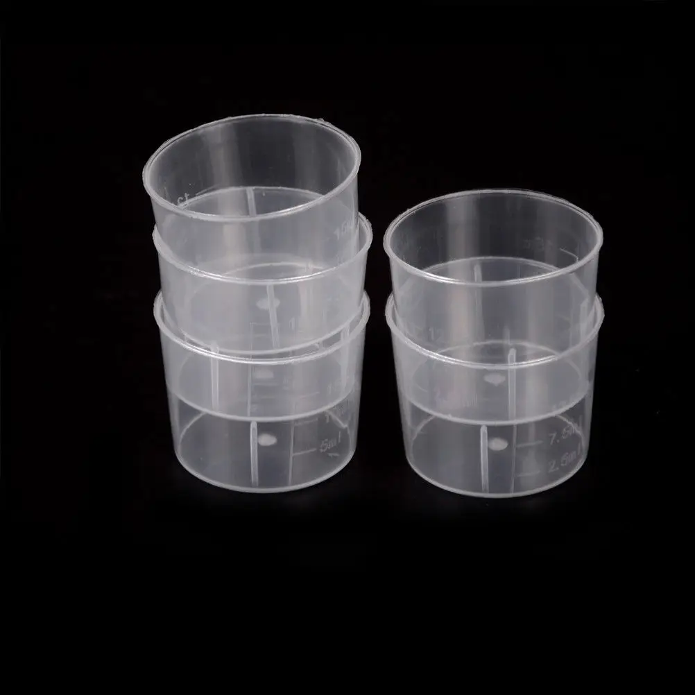 Новые 5 шт 15 мл мерные стаканчики для жидкости лабораторные принадлежности