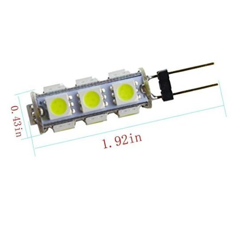 KEYECU 50X дневные ходовые огни 12V Белый G4 13SMD 5050 светодиодный двухконтактный RV
