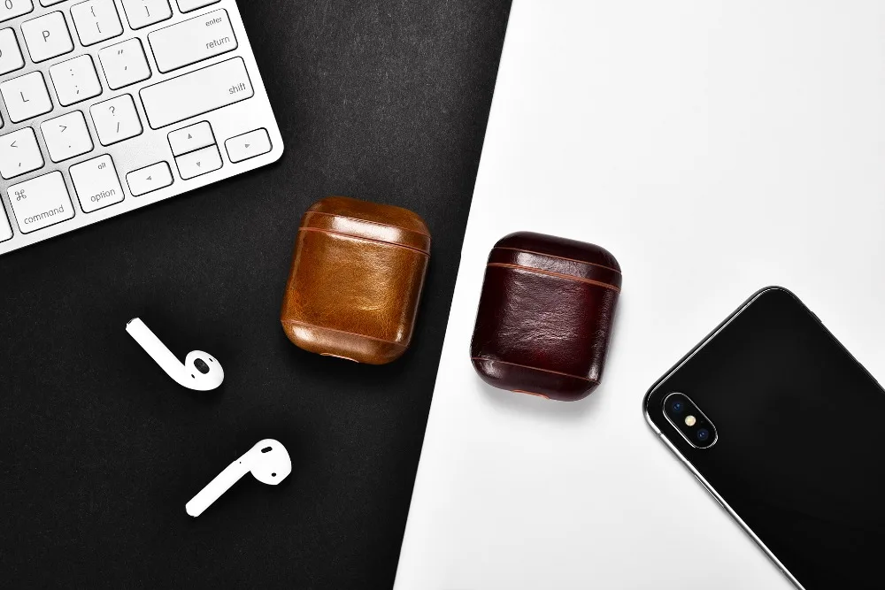 Роскошный чехол из натуральной кожи для Apple Airpods, противоударный чехол для наушников, аксессуары, защитный чехол для AirPods