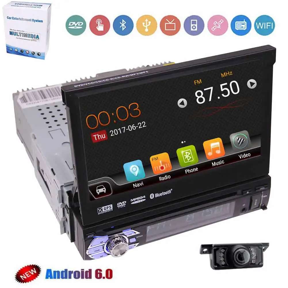 2017 Новый Android 6 0 В-тире Автомобильный DVD стерео GPS Авторадио Навигация радио