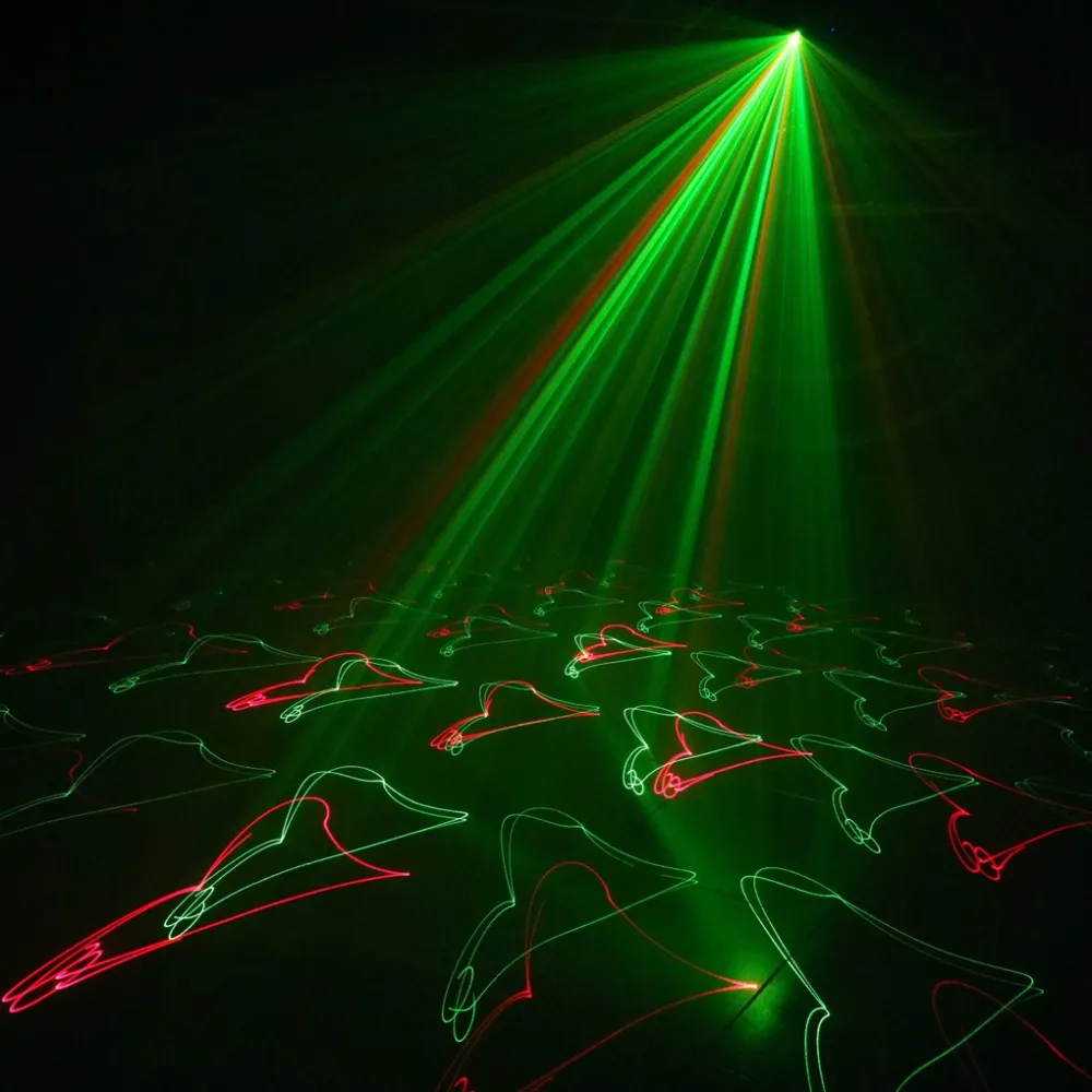 AUCD 3D Effect & Kaleidoscope Beam Scan RGB Colorful Laser Projector Lights PRO Disco Club DJ Party Show KTV Stage Lighting 504F| |